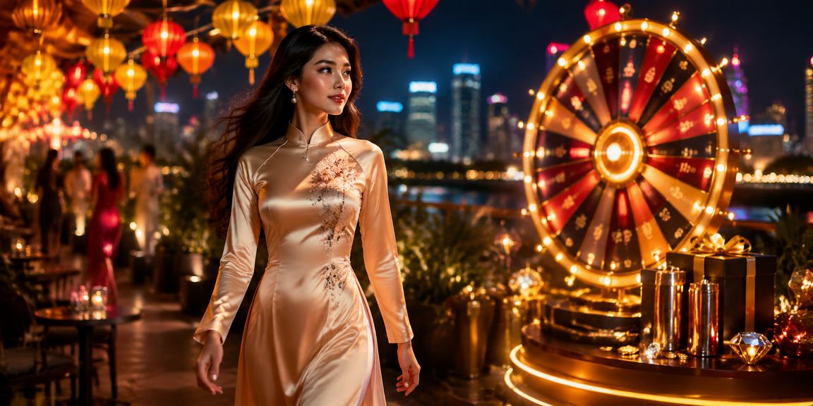 Người phụ nữ mặc áo dài chơi roulette trực tuyến tại TP. Hồ Chí Minh trên điện thoại