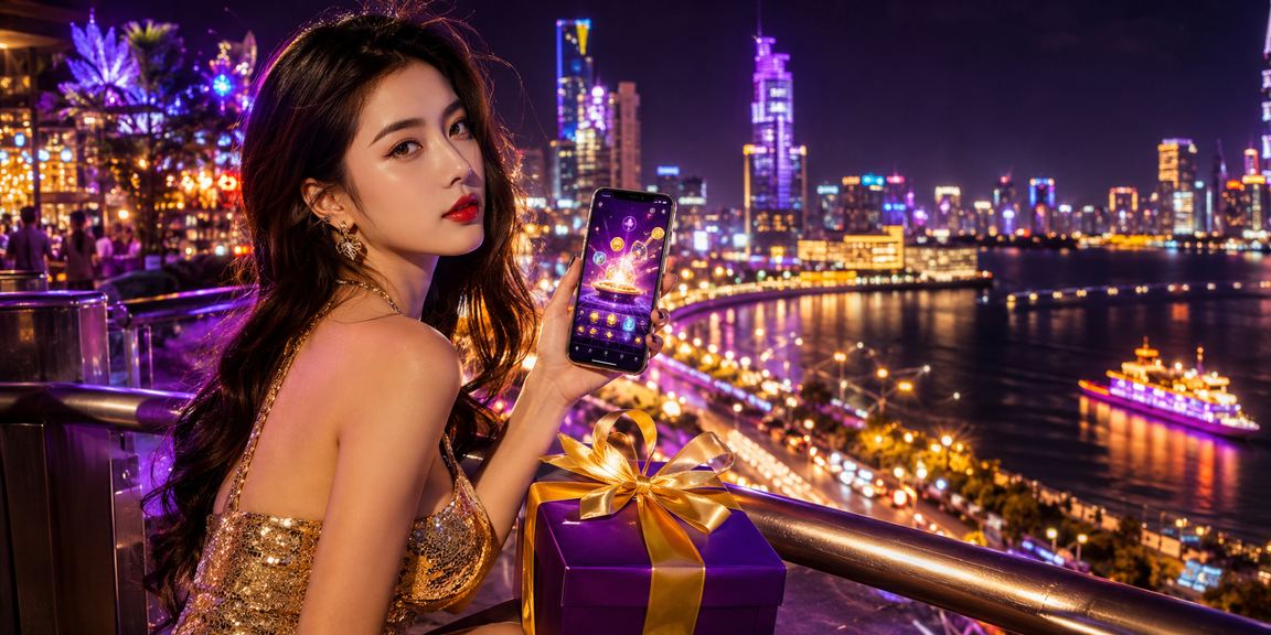 Người dùng trải nghiệm casino trực tuyến qua điện thoại trong không khí neon của Sài Gòn